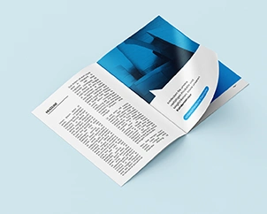 Aufgeschlagene Ringösenheftung im Hochformat